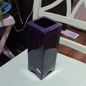 Haeger Elegant Purple Ceramic Rectangular Vase. Housecshelf4